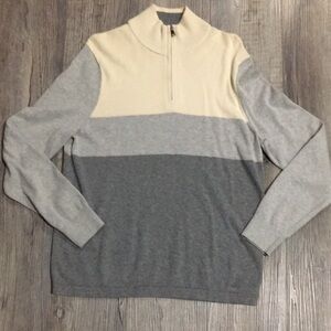 Men's Nautica Gray and Cream Sweater